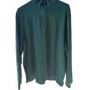 NWT Polo Ralph Lauren MENS ZIP Pullover Green Cotton Estate Rib
